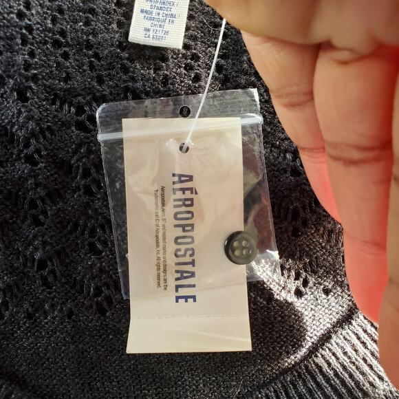 Aeropostale Gray Long Lightweight Open Knit Pullover Sweater M - Picture 7 of 7